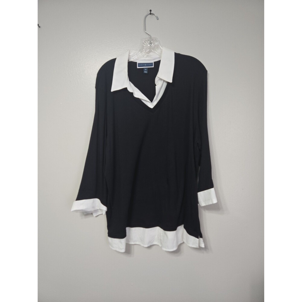 Karen Scott 2XL Cotton Layered-Look Shirt